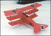 Fokker Dr I rozpětí 550mm pro motor Modela hmotnost 77g.